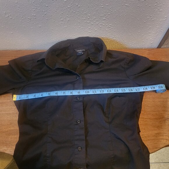 Moda International women's button down black long sleeve shirt. Small. - Picture 6 of 6